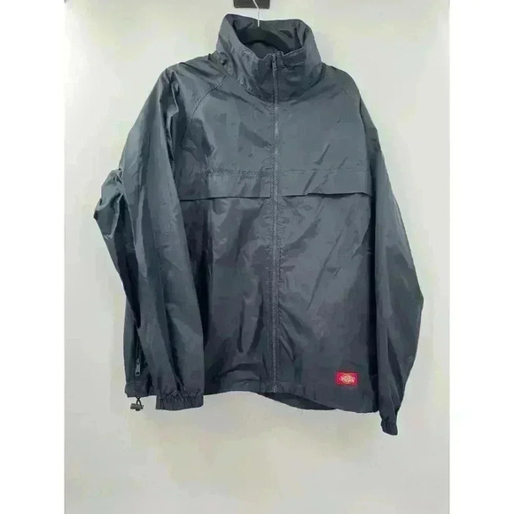 Dickies Y2K Full Zip Men's Black Windbreaker Jacket Sz Large Outdoor Activewear - Picture 1 of 4